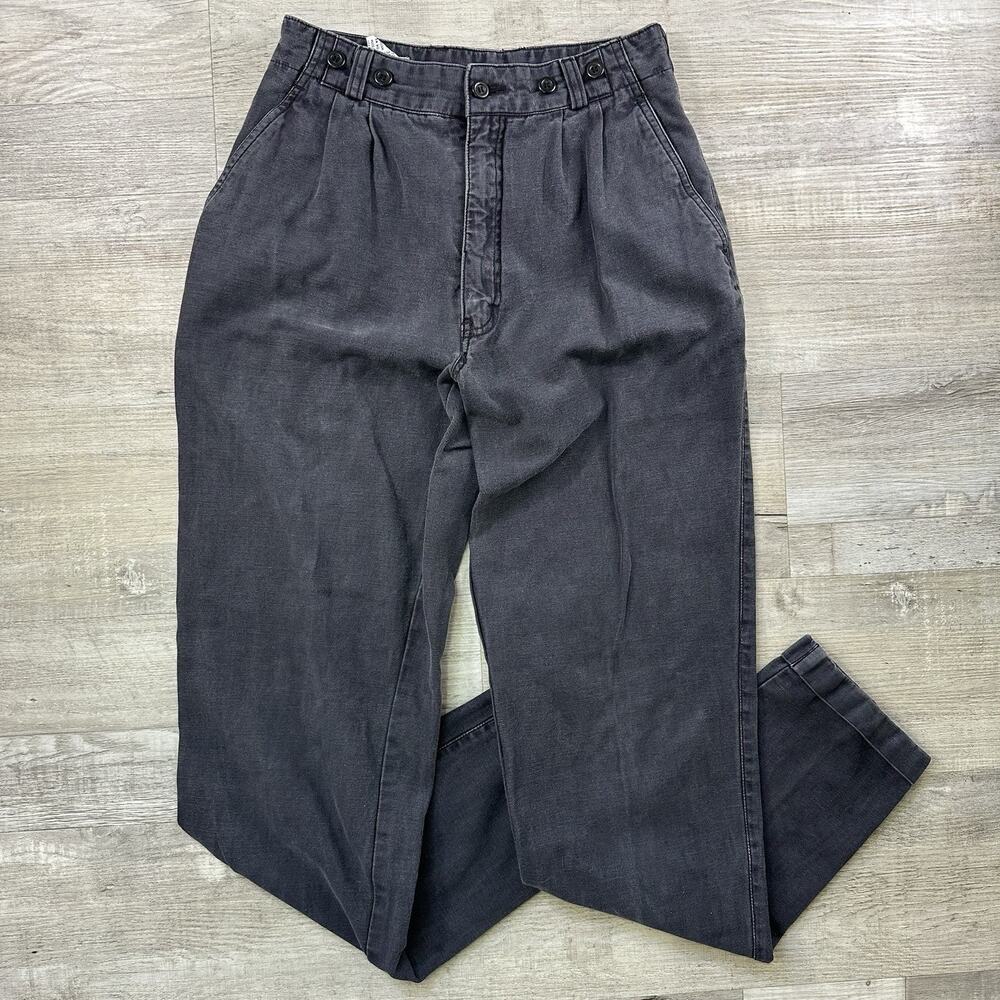 Zeppelin Gray Pleated High Rise Cotton Twill Casual Pants Men's Size 30